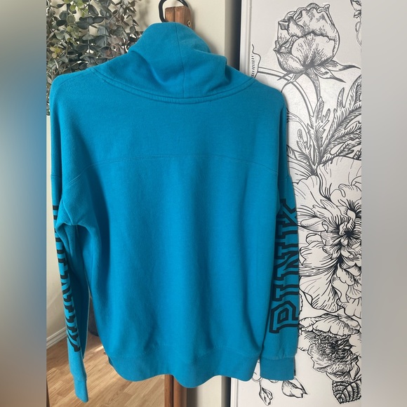 PINK Cowl-Neck Light Blue Hoodie - Picture 3 of 3